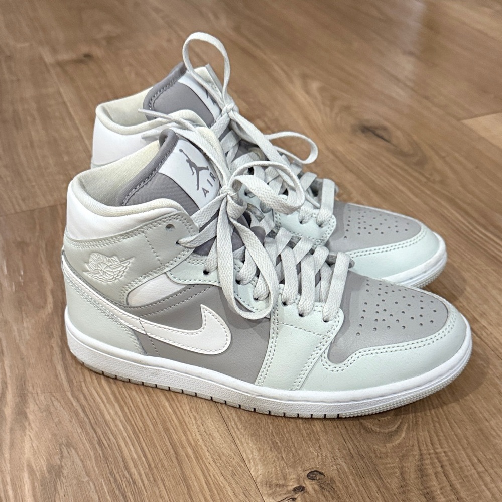 Women's Gray and White Jordan Sneakers